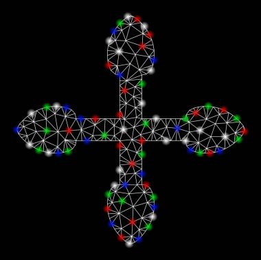 Flare Spotlar ile parlak mesh ağ okları