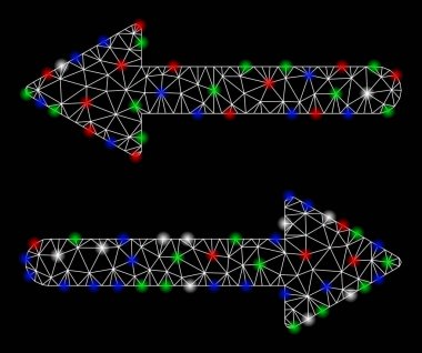 Parlak Mesh tel çerçeve oklar değişim yatay Flash Spotlar ile