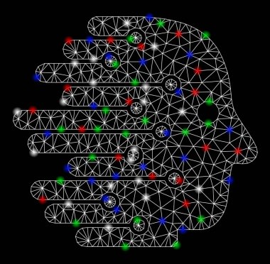 Flare Spotlar ile parlak Mesh 2D yapay zeka