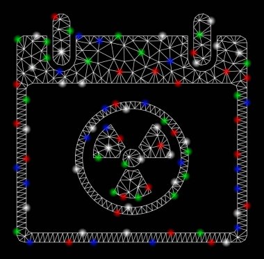 Parlak kafes tel çerçeve atom takvimi gün ışık Spotlar ile