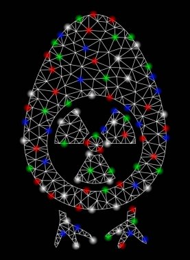 Parlama spotları ile parlak Mesh karkas atomik proje