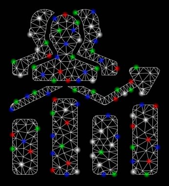 Flare Spotlar ile parlak Mesh 2D kitle grafik trend