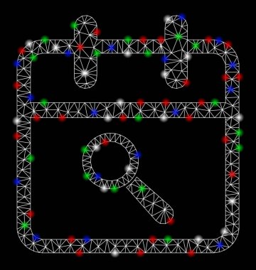 Flare Spotlar ile parlak Mesh tel çerçeve denetim günü