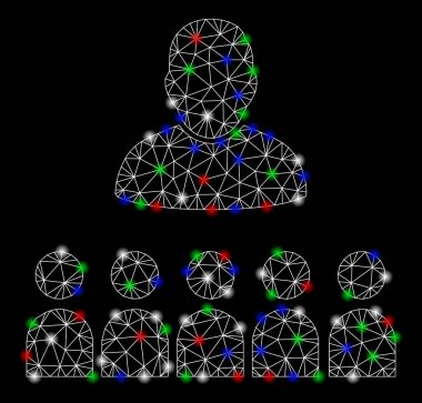 Parlama noktaları ile parlak Mesh karkas Işitsel öğrenciler