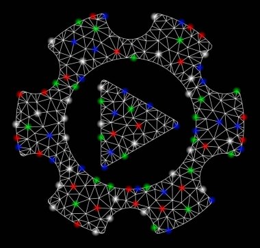 Işık spotları ile parlak mesh ağ Otomasyonu