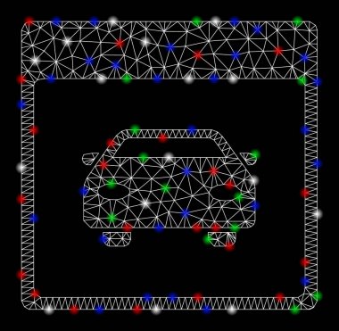 Parlama Spotlar ile parlak Mesh karkas Otomobil araba takvim sayfası