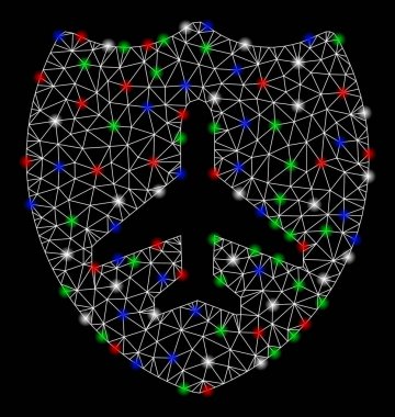 Parlama Spotlar ile parlak kafes tel çerçeve Havacılık kalkanı