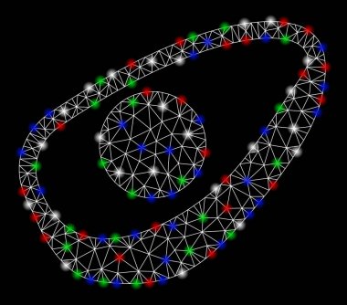 Işık Spotlar ile parlak Mesh 2D avokado yarısı