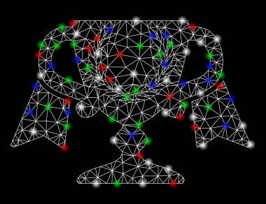 Parlama Spotlar ile parlak kafes tel çerçeve ödül Kupası