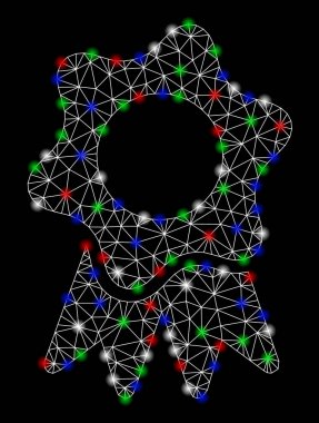 Flash Spotlar ile parlak kafes tel çerçeve Ödülü Seal