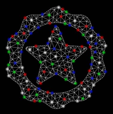 Parlak kafes tel çerçeve Ödülü yıldız Seal Flash Spotlar ile