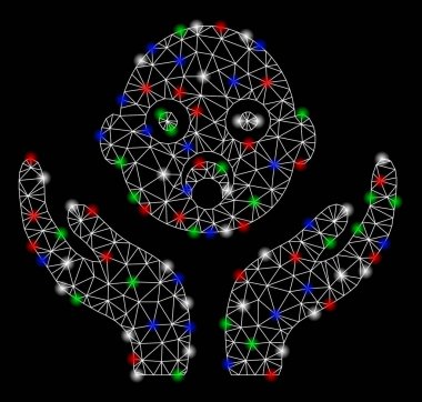 Parlak Mesh karkas Bebek Bakımı Hands Flash Spotlar ile