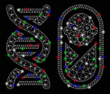 Parlama Spotlar ile parlak Mesh tel çerçeve bebek genetik