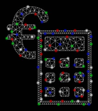 Flash Spotlar ile parlak Mesh 2D Euro muhasebe