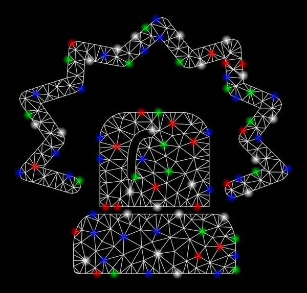 明るいメッシュのカーカスアラームとフレアスポット — ストックベクタ