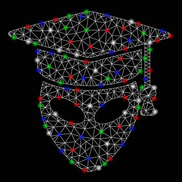 Işık Spotlar ile parlak mesh ağ Alien Scientist