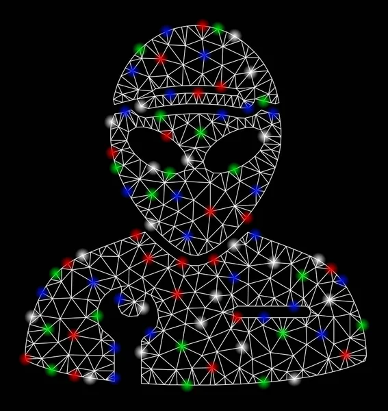 Işık Spotlar ile parlak Mesh 2D Alien asker