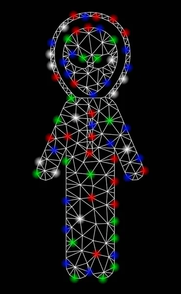 Işık Spotlar ile parlak Mesh 2D Alien Space Armor