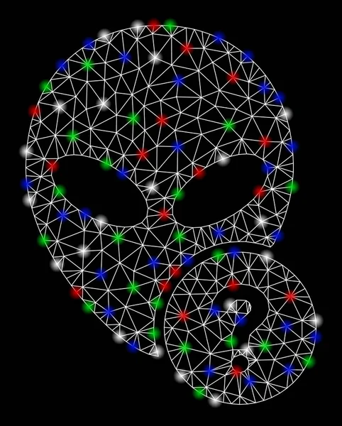 Parlama Spotlar ile parlak Mesh tel çerçeve Alien durumu