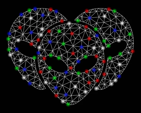 Parlak Mesh 2D Alien Ziyaretçi Heads ışık Spotlar ile