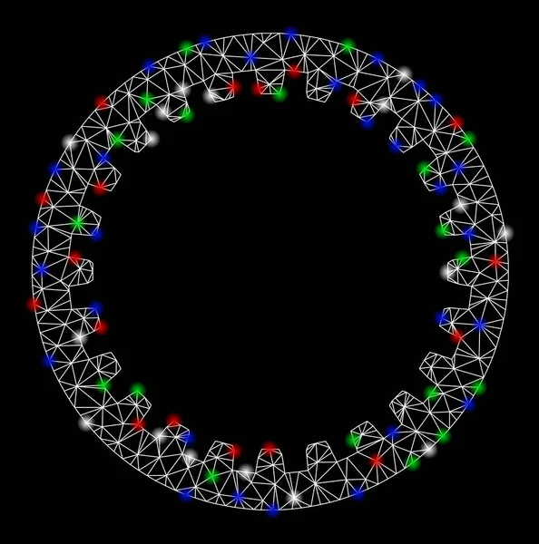 明るい点が付いている明るく網の第2環状ギヤ — ストックベクタ