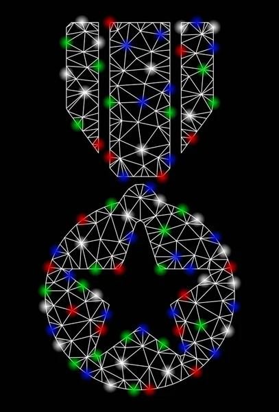 フラッシュスポットとブライトメッシュネットワークアーミースター賞 — ストックベクタ