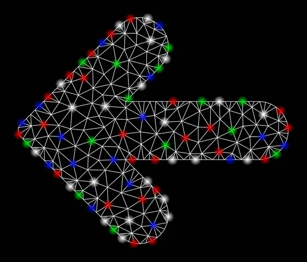 フレアスポットと左の明るいメッシュ2d 矢印 — ストックベクタ