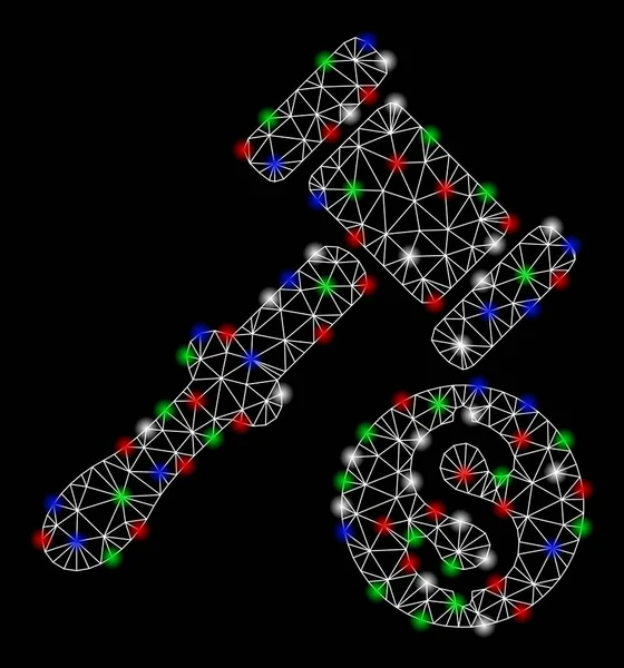 フラッシュスポットを備えた明るいメッシュ2d オークション — ストックベクタ