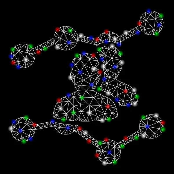 Tendencias de audiencia de carcasa de malla brillante con puntos de luz — Vector de stock