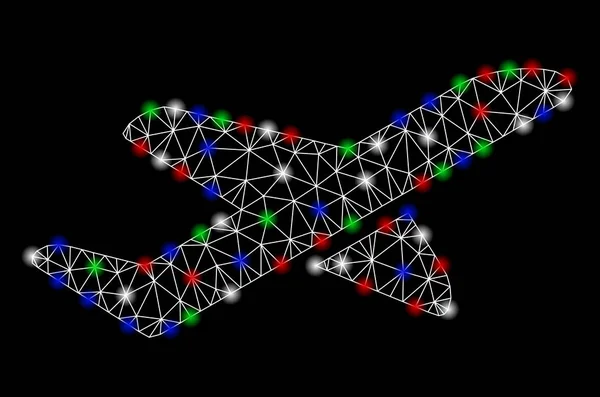 明るいメッシュのカーカス航空とフレアスポット — ストックベクタ