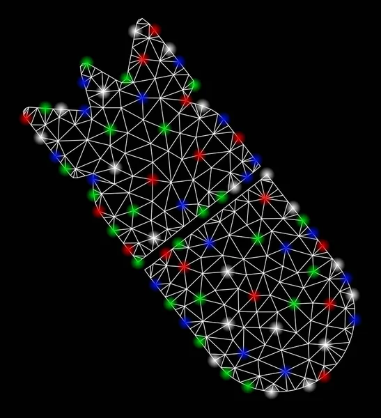 フラッシュスポットを備えた明るいメッシュ2d 航空爆弾 — ストックベクタ