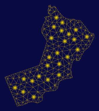 Sarı Mesh karkas Umman harita flare Spotlar ile