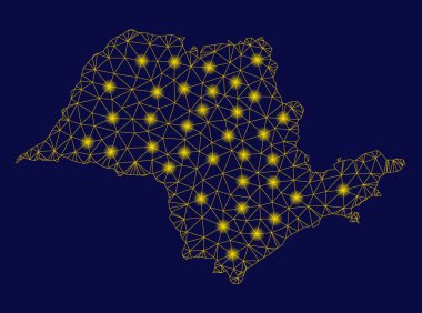 Flare Spotlar ile sarı Mesh karkas Sao Paulo devlet Haritası