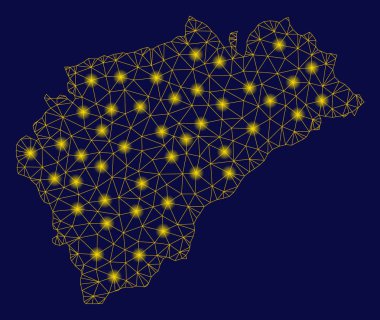 Sarı mesh ağ Segovia Bölgesi Haritası ile Flash Spotlar