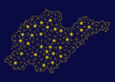 Parlayan Spotlar ile sarı Mesh karkas Shandong Eyaleti Haritası