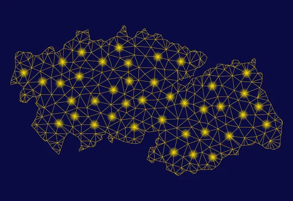 Mappa della provincia di Toledo della carcassa di maglia gialla con macchie di fuoco — Vettoriale Stock