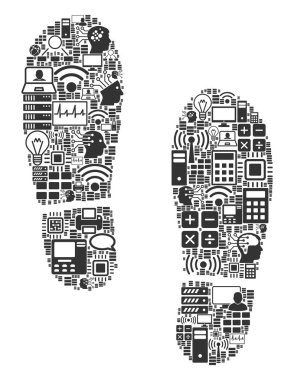 BigData ve Computing için Boot Footprints kompozisyon simgesi