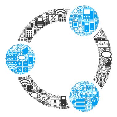 BigData ve Computing için işbirliği kolaj simgesi