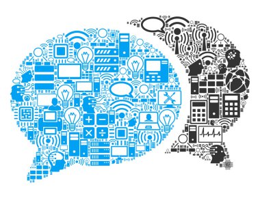 BigData ve Computing için forum sohbet kompozisyon simgesi