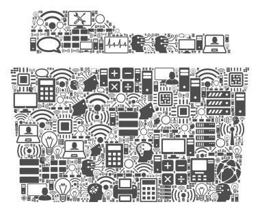 BigData ve Computing için klasör mozaik simgesi