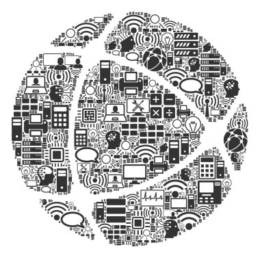 BigData ve Computing için Internet mozaik simgesi