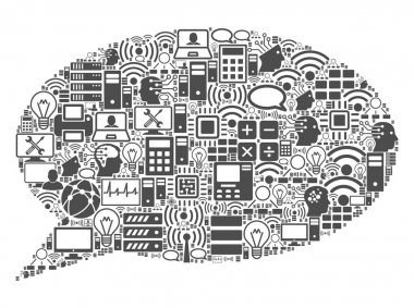 BigData ve Computing için mesaj bulutu mozaik simgesi