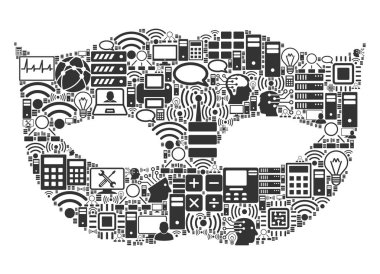 BigData ve Computing için Gizlilik maskesi kompozisyon simgesi
