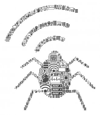 BigData ve Computing için radyo Bug mozaik simgesi