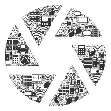 BigData ve Computing için deklanşör kolaj simgesi