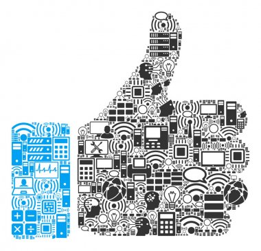 Thumb Up Composition Icon for BigData and Computing clipart