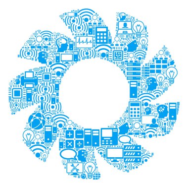 BigData ve Computing için türbin kompozisyon simgesi