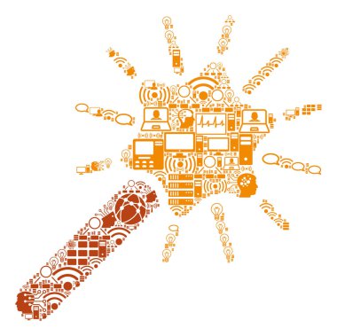 BigData ve Computing için Wand Magic Tool kompozisyon simgesi