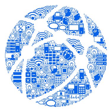 BigData ve Computing için Web tarayıcısı mozaik simgesi