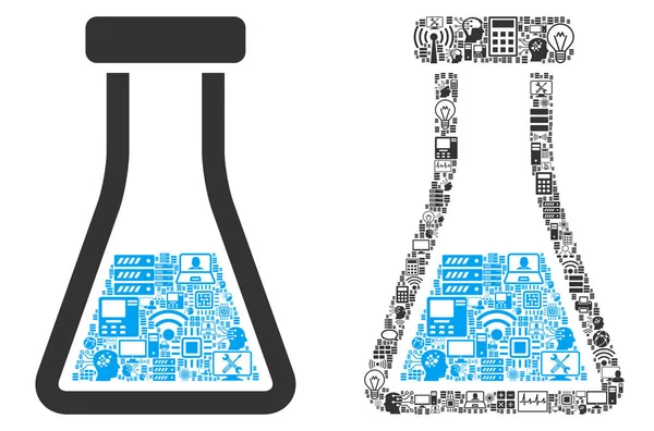 Mosaico de Retorsión Química Icono para BigData y Computación — Archivo Imágenes Vectoriales